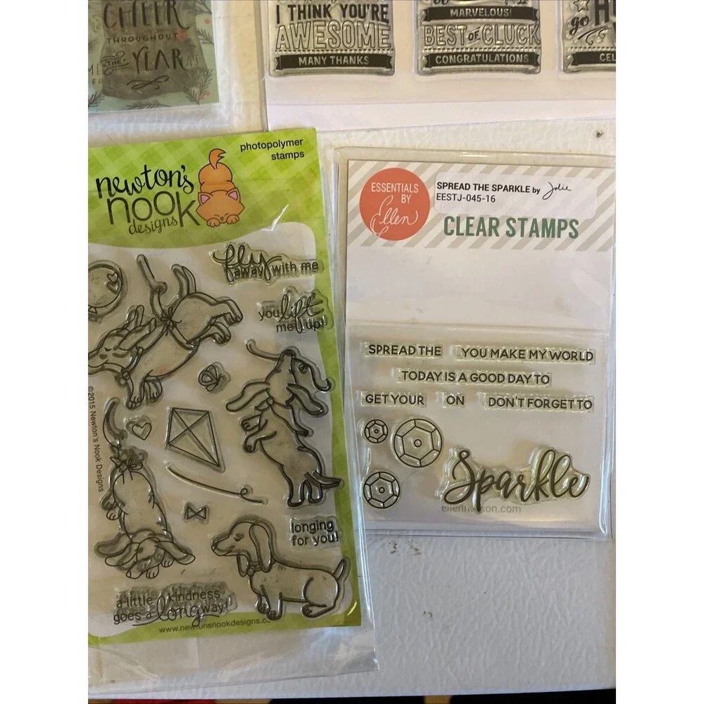 HUGE Mixed Lot of Clear Stamps For Crafting FLOWERS WORDS ETC
